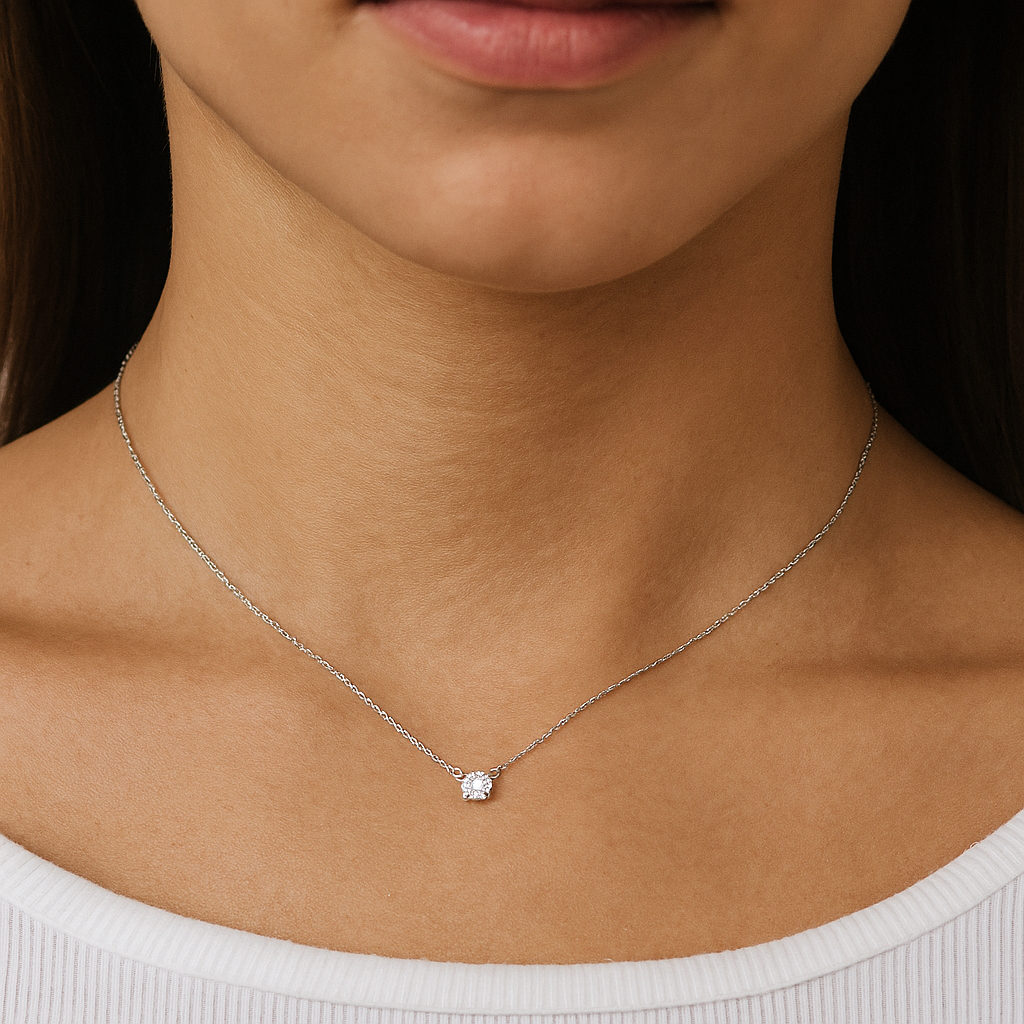 Schlichte modische Zirkonia Damenkette