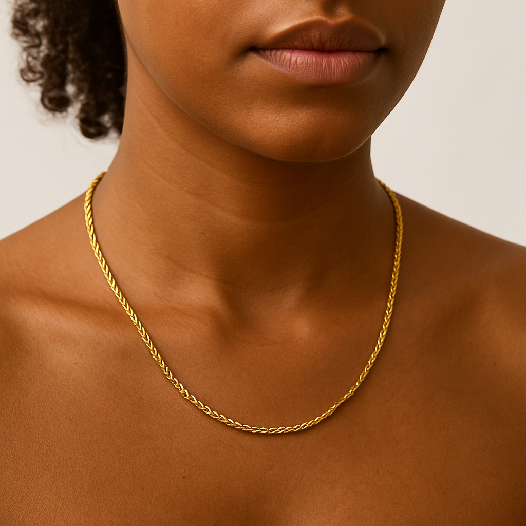 Edelstahl Gold Farbe Runde Schlange Kette Halskette unisex