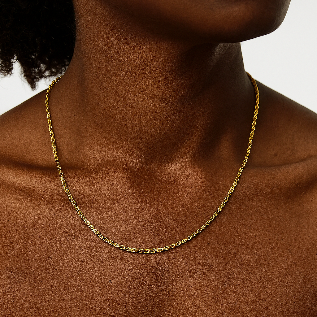 Edelstahl Gold Farbe Runde Schlange Kette Halskette unisex