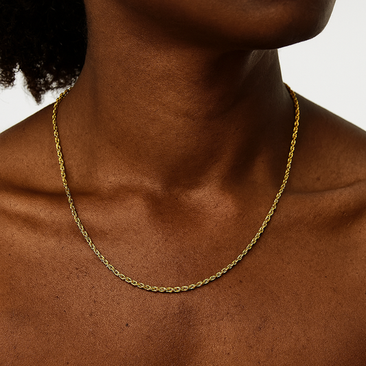 Edelstahl Gold Farbe Runde Schlange Kette Halskette unisex