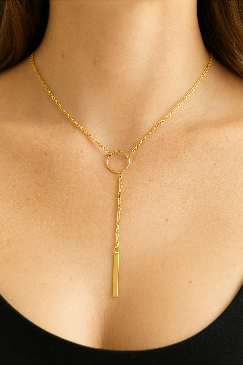 Zierliche, modische Halskette mit Y-Anhänger, verstellbar, schlicht, lang, für Damen