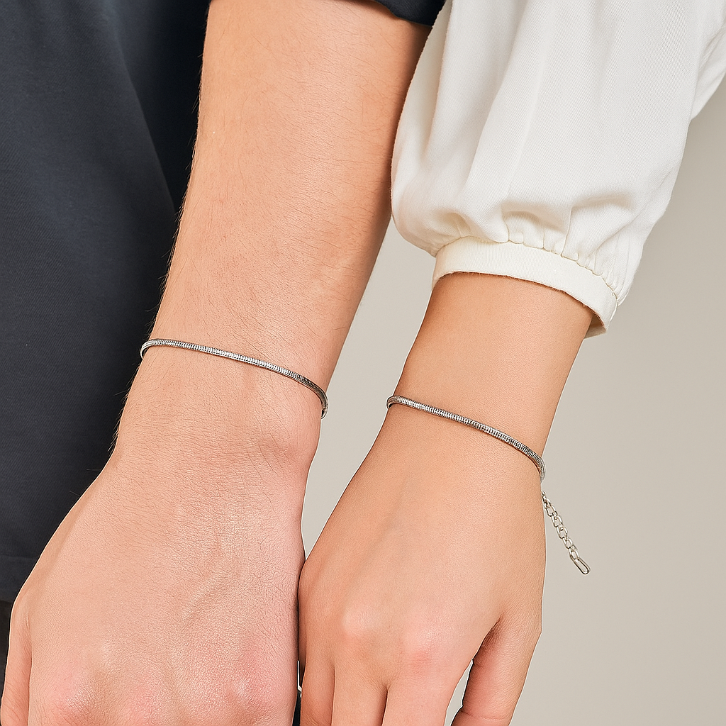 Verstellbares Unisex-Kettenarmband aus Edelstahl