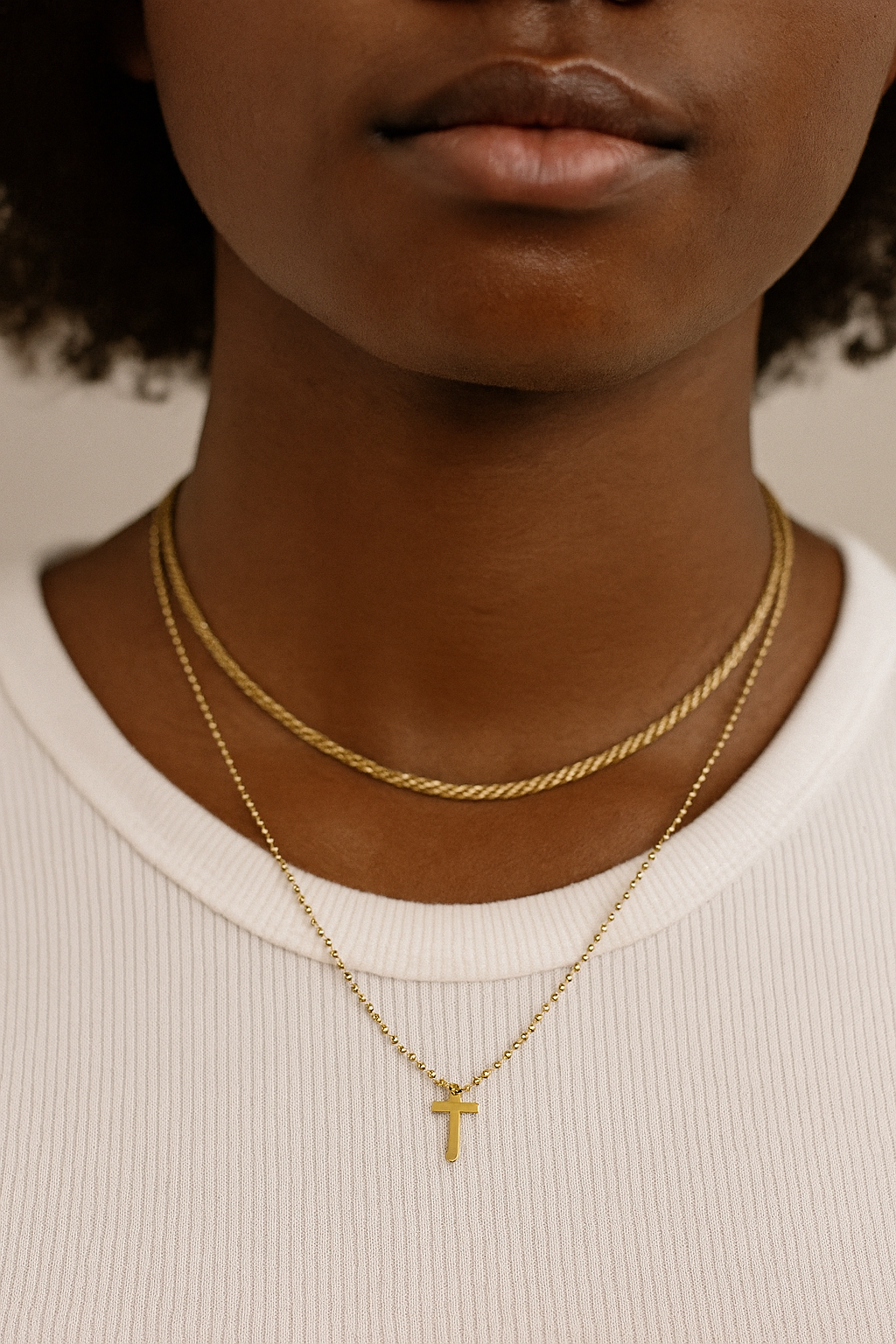 Trendy, schlichte Unisex-Kreuz-Halskette