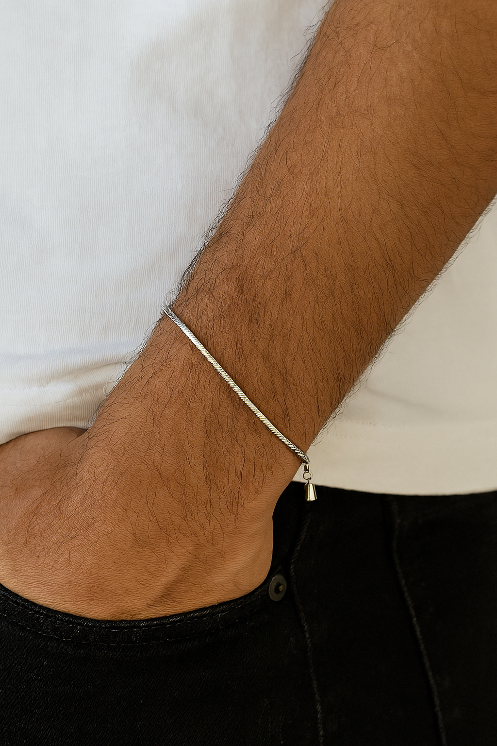 Verstellbares Unisex-Kettenarmband aus Edelstahl